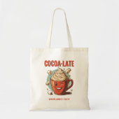 Cocoa-late – 楽しいクリスマスのホットココアもじり トートバッグ (正面)