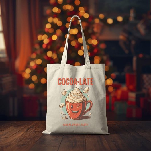 Cocoa-late – 楽しいクリスマスのホットココアもじり トートバッグ
