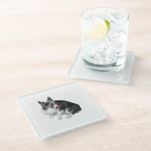 Cocoa Pause, Pink Tongue ガラスコースター (アングル)