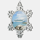 CocoCayの遊航船 スノーフレークピューターオーナメント (右)