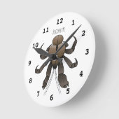 Coconut crab cartoon illustration ラウンド壁時計 (傾斜)