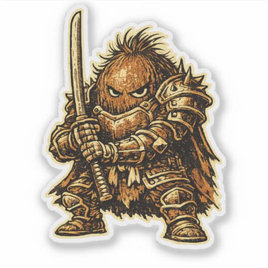 Coconut Crusader — Funny Tropical Fruit Heavy  シール (正面)