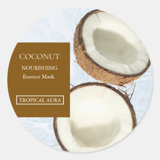 Coconut Facial Mask Label ラウンドシール (正面)