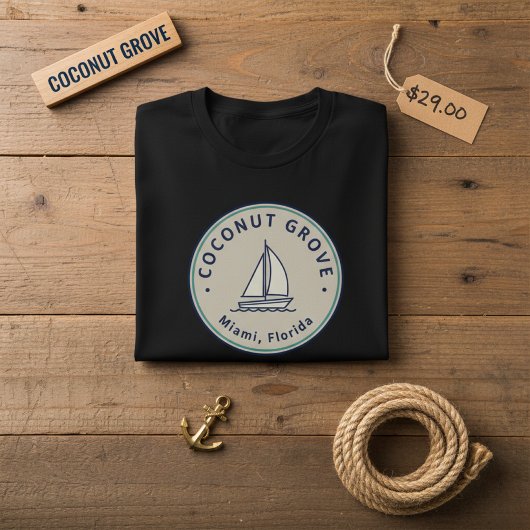Coconut Grove Miami Coastal Neighborhood Pride Tシャツ