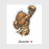 Coconut Heavyweight Boxer — Vintage Retro Fighter  シール (シート)