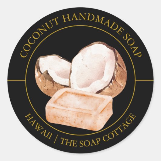 Coconut Soap label ラウンドシール (正面)