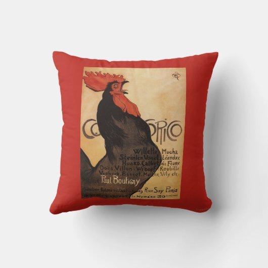 Cocoricoの定期刊行のオンドリの昇進ポスター クッション (裏面)