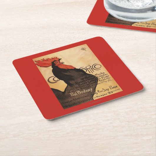 Cocoricoの定期刊行のオンドリの昇進ポスター スクエアペーパーコースター (アングル)
