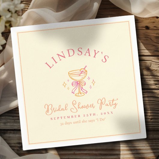 Coctail Bridal Shower スタンダードカクテルナプキン