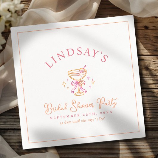 Coctail Bridal Shower スタンダードカクテルナプキン