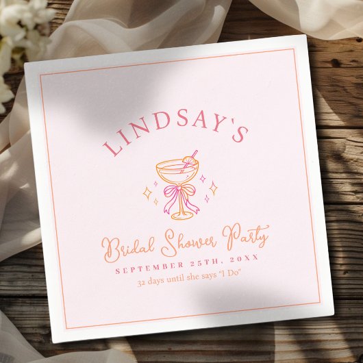 Coctail Bridal Shower スタンダードカクテルナプキン