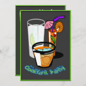 Coctailsのカクテルのパーティの招待状 招待状 (正面/裏面)