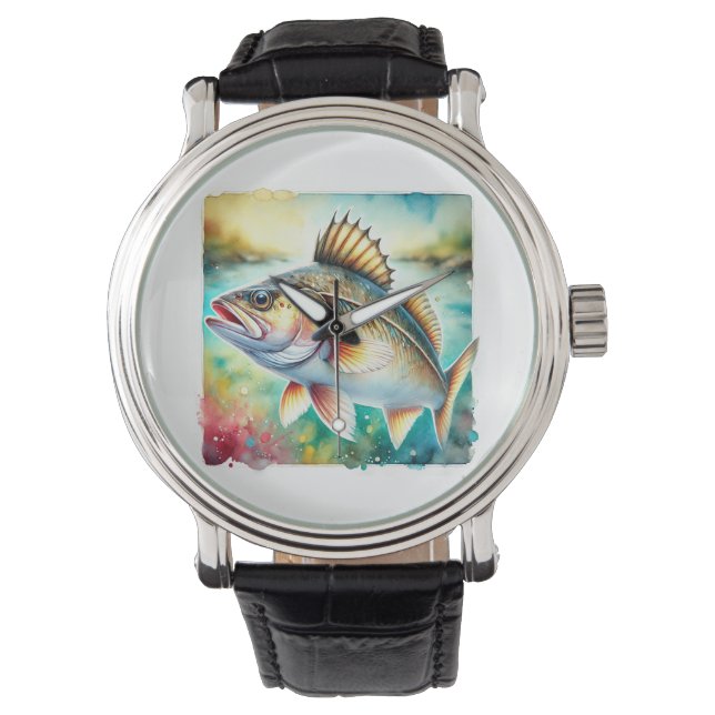 Cod Fish 190724AREF127 - Watercolor 腕時計 (正面)