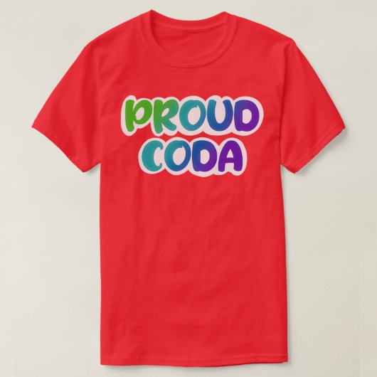 CODA緑誇りを持った青紫色グラデーション Tシャツ (デザイン正面)