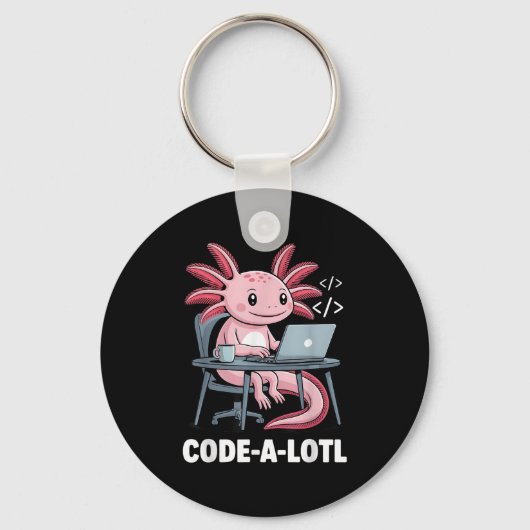 Code-alotl Funny Axolotl Tee For Programmers キーホルダー (正面)