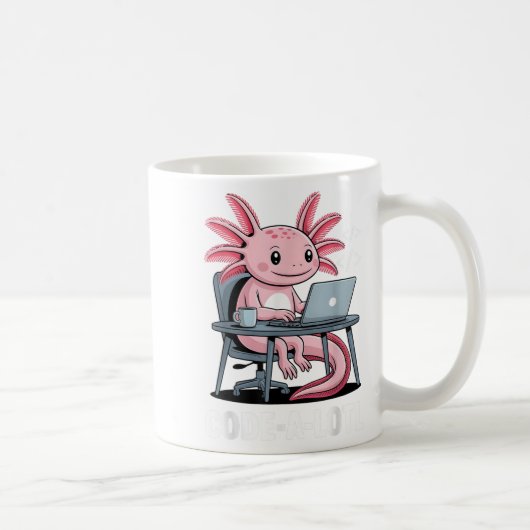 Code-alotl Funny Axolotl Tee For Programmers コーヒーマグカップ (右)