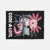 Code-alotl Funny Axolotl Tee For Programmers フリースブランケット (正面(横))