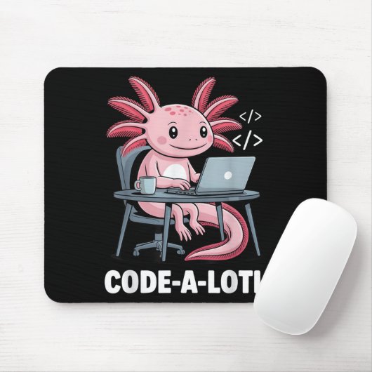 Code-alotl Funny Axolotl Tee For Programmers マウスパッド (マウス)