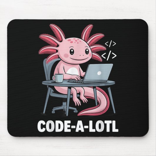 Code-alotl Funny Axolotl Tee For Programmers マウスパッド (正面)