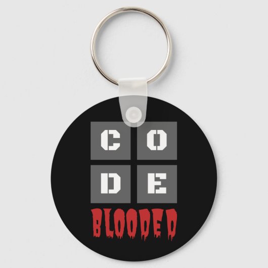 CODE BLOODコード化コンピュータプログラマーおもしろい キーホルダー (正面)