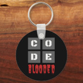 CODE BLOODコード化コンピュータプログラマーおもしろい キーホルダー (正面)
