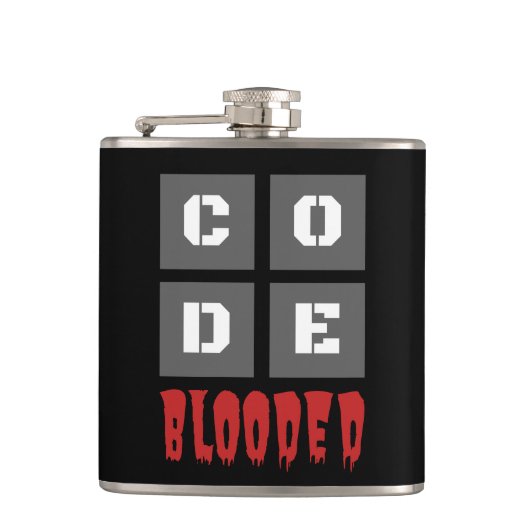 CODE BLOODコード化コンピュータプログラマーおもしろい フラスク (正面)