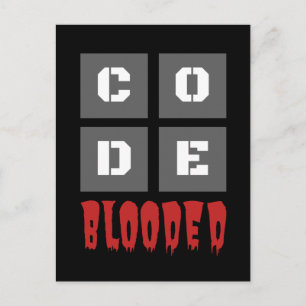 CODE BLOODコード化コンピュータプログラマーおもしろい ポストカード