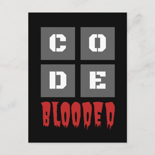 CODE BLOODコード化コンピュータプログラマーおもしろい ポストカード (正面)