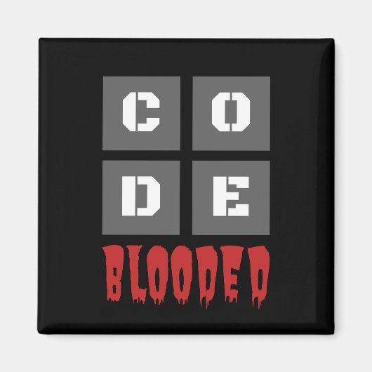 CODE BLOODコード化コンピュータプログラマーおもしろい マグネット (正面)