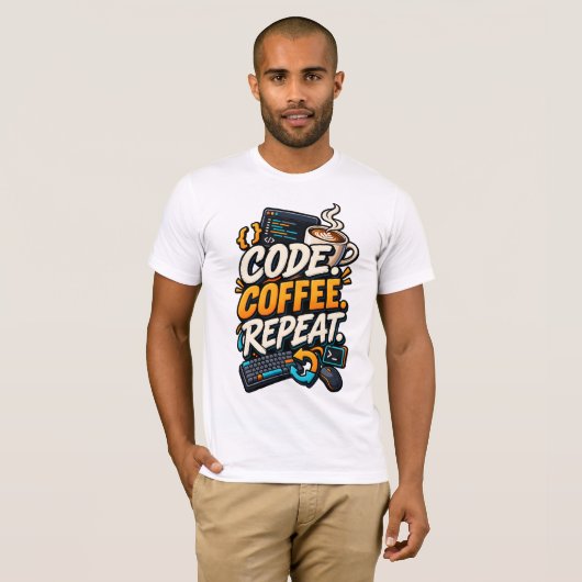 Code Coffee Repeat Tシャツ (正面フル)