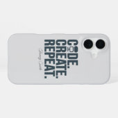 Code. Create. Repeat. - 創造性を刺激するテク iPhone 16ケース (裏面横)