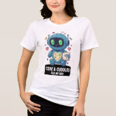 Code & Cuddles For My Dev | Cute Robot Programmer トライブレンドＴシャツ (正面)