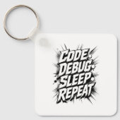 Code Debug Sleep Repeat キーホルダー (正面)