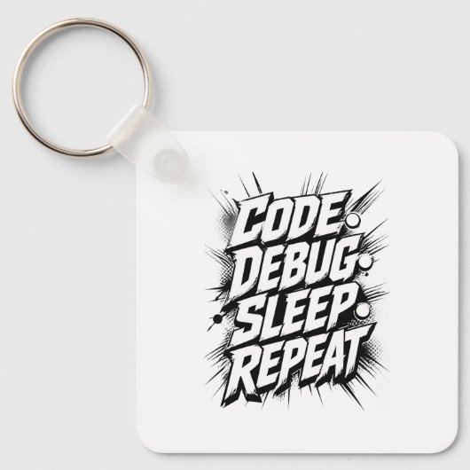 Code Debug Sleep Repeat キーホルダー (正面)