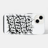 Code Debug Sleep Repeat  iPhoneケース (裏面横)