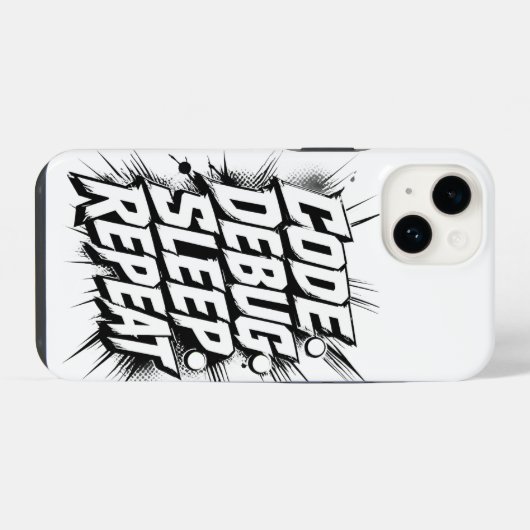 Code Debug Sleep Repeat iPhoneケース (裏面横)