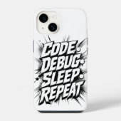 Code Debug Sleep Repeat iPhoneケース (裏面)
