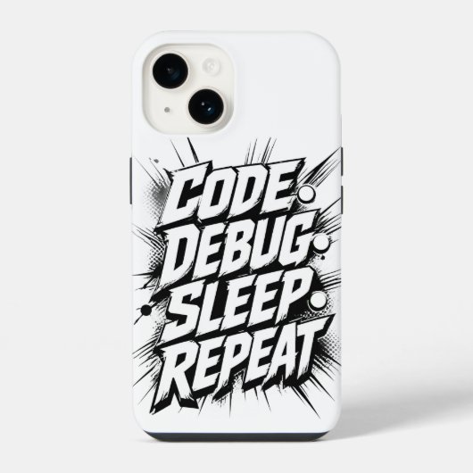 Code Debug Sleep Repeat  iPhoneケース (裏面)