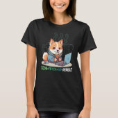 Code Fetch Sip Repeat Coffee Binary Shiba Inu Prog Tシャツ (正面)