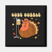 Code Gobble Funny Thanksgiving Nurse Rn Cna Medica マグネット (正面)