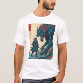 "Code & Katana – Cyber Samurai vs Circuit Beast" Tシャツ (正面)