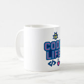 CODE LIFE マグカップ - バグだらけのプログラマーへ (正面左)