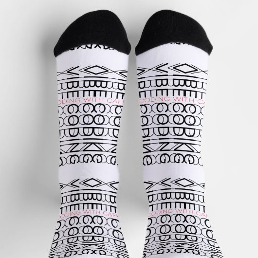 Code Loops & Caffeine Vibes ソックス (上部)