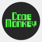 Code Monkeyステッカー ラウンドシール (正面)