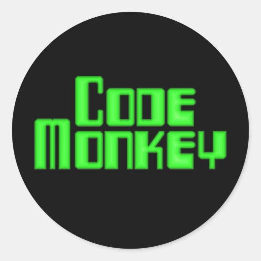 Code Monkeyステッカー ラウンドシール (正面)