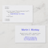 Code Monkey Javascript 名刺 (正面/裏面)