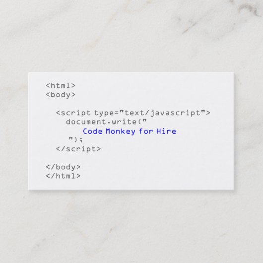 Code Monkey Javascript 名刺 (正面)