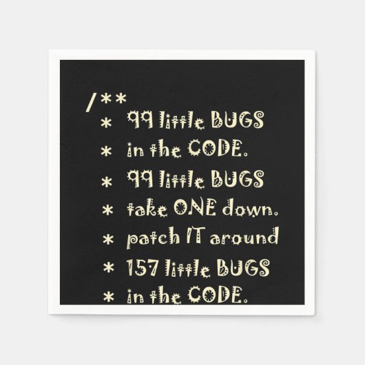 Code Software Engineer Testerのおもしろいバグ99 スタンダードカクテルナプキン (正面)