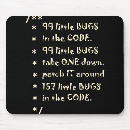 Code Software Engineer Testerのおもしろいバグ99 マウスパッド (正面)