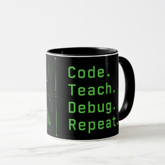 Code Teach Debug Repeat コンピュータサイエンス教師 マグカップ